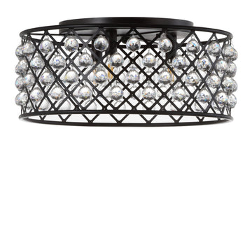 Gabrielle 19" Metal/Crystal LED Flush Mount Ceiling Light - JONATHAN Y